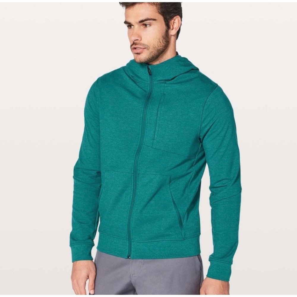 Lululemon City Sweat Full Zip Hoodie Men's Small Heathered Laguna M4680S